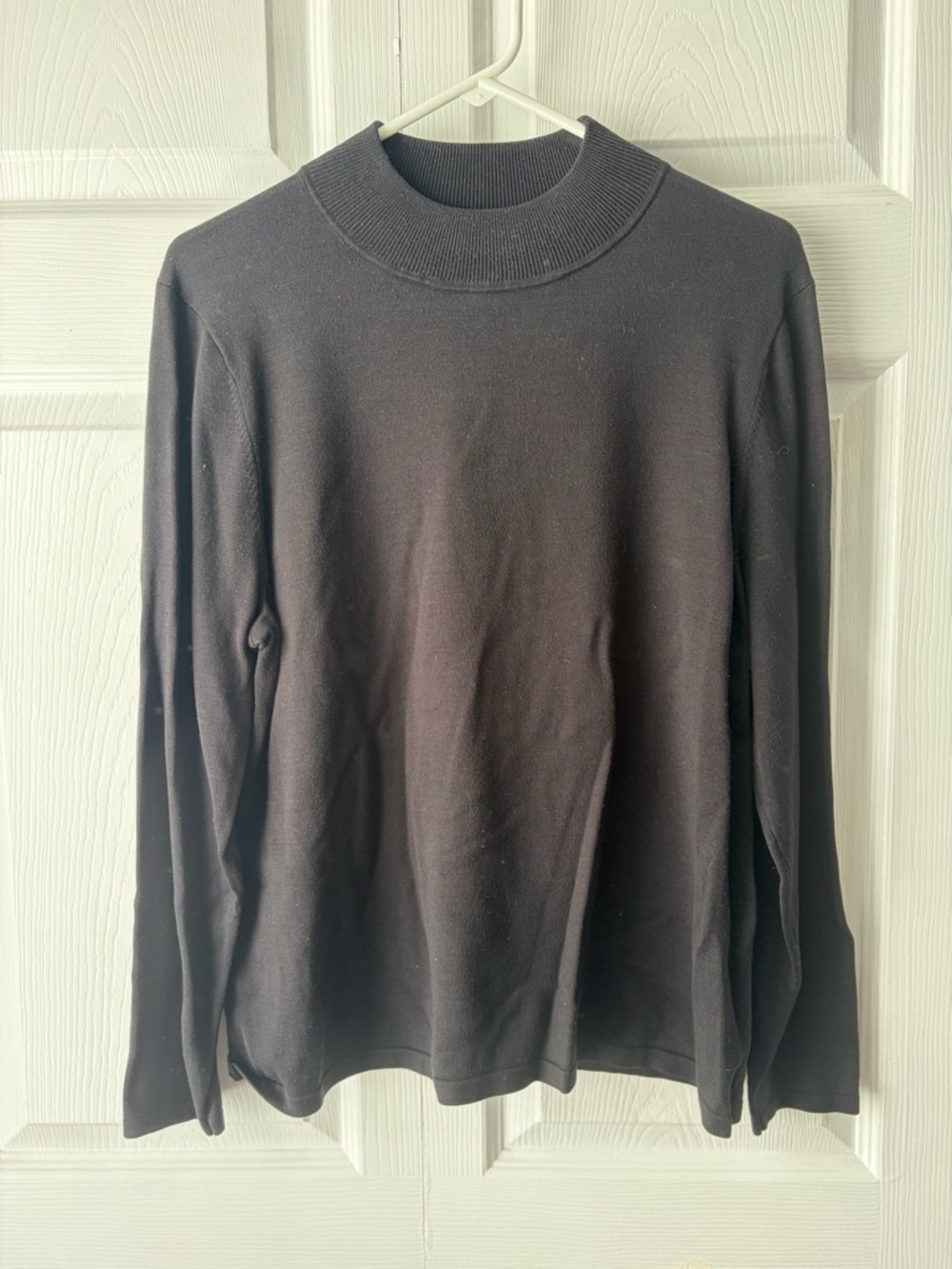 Pendleton Black Ribbed Mock-Neck Sweater